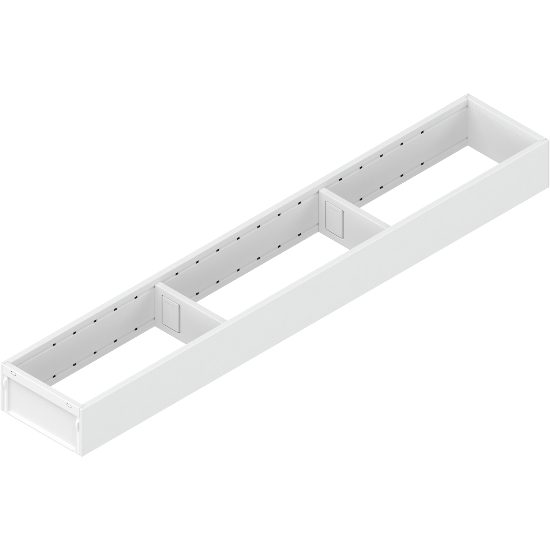 AMBIA-LINE  ramki do szuflady standardowej, do LEGRABOX/MERIVOBOX, stal, dł.=600 mm, szerokość=100 mm, jedwabiście biały mat