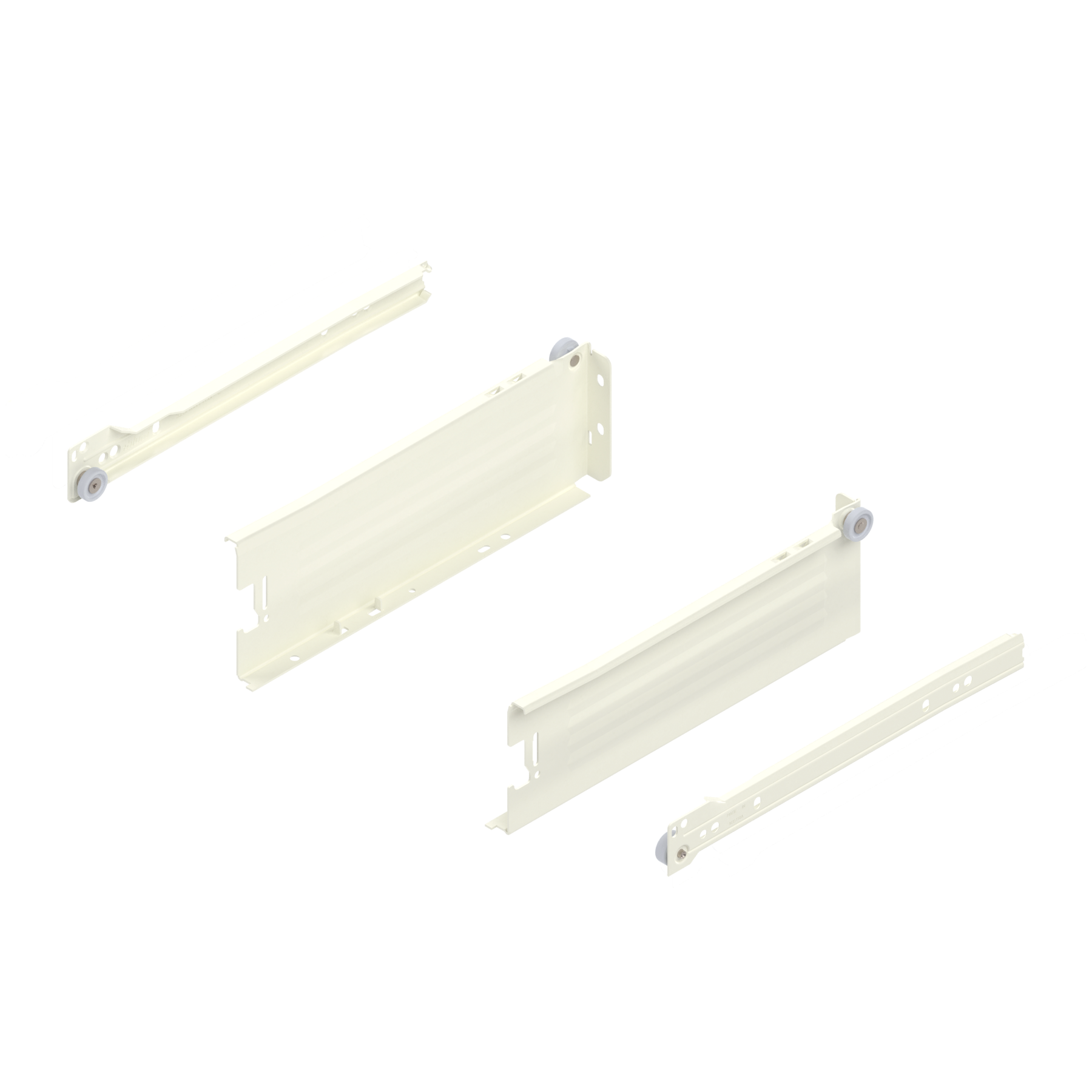 METABOX bok M (86 mm), Częściowy wysuw, 25 kg, dł.=270 mm, wersja na wcisk, lewy/prawy, R9001 kremowo-biała