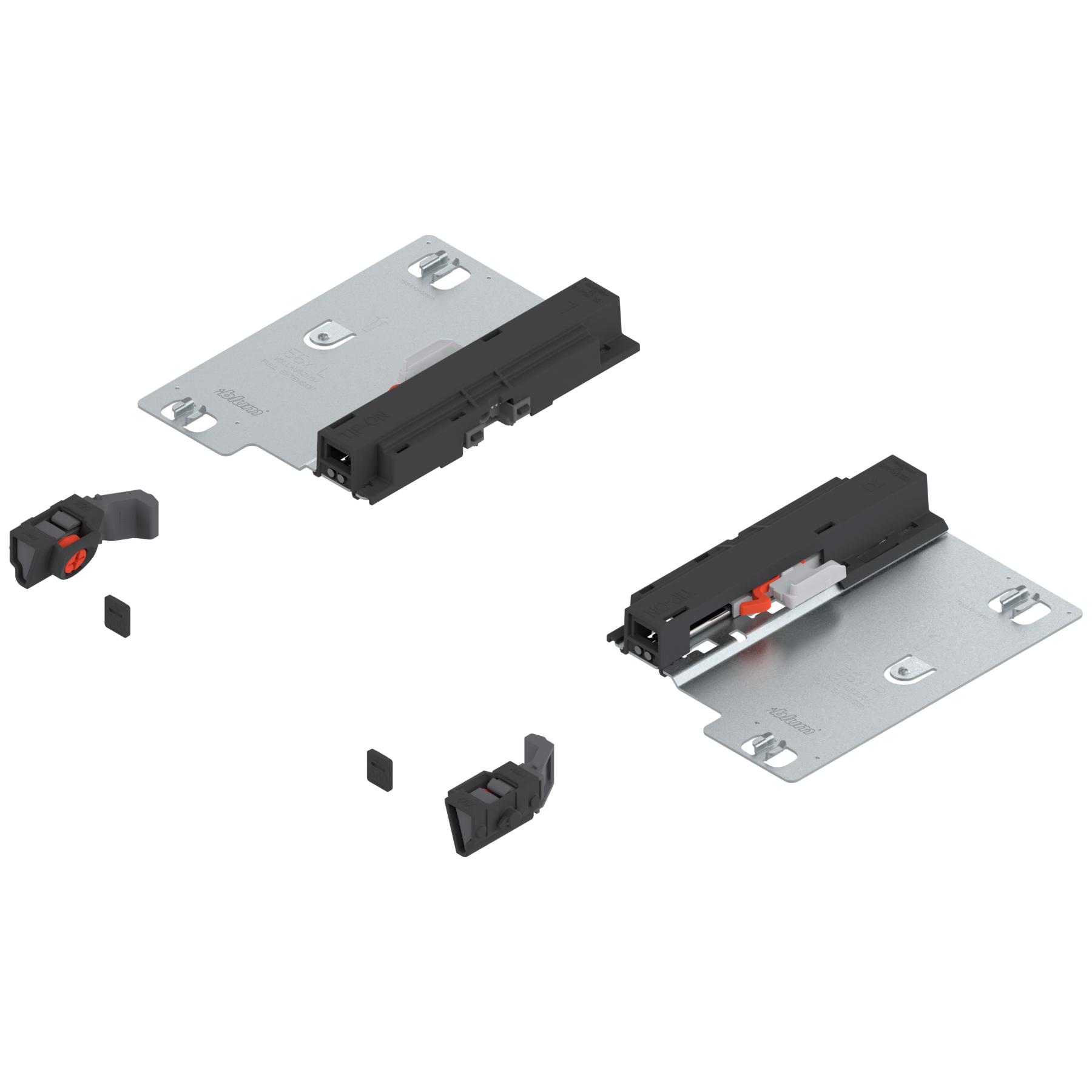 Zestaw  TIP-ON do TANDEM plus pełen wysuw 56xH/F, prawy+lewy, czarny