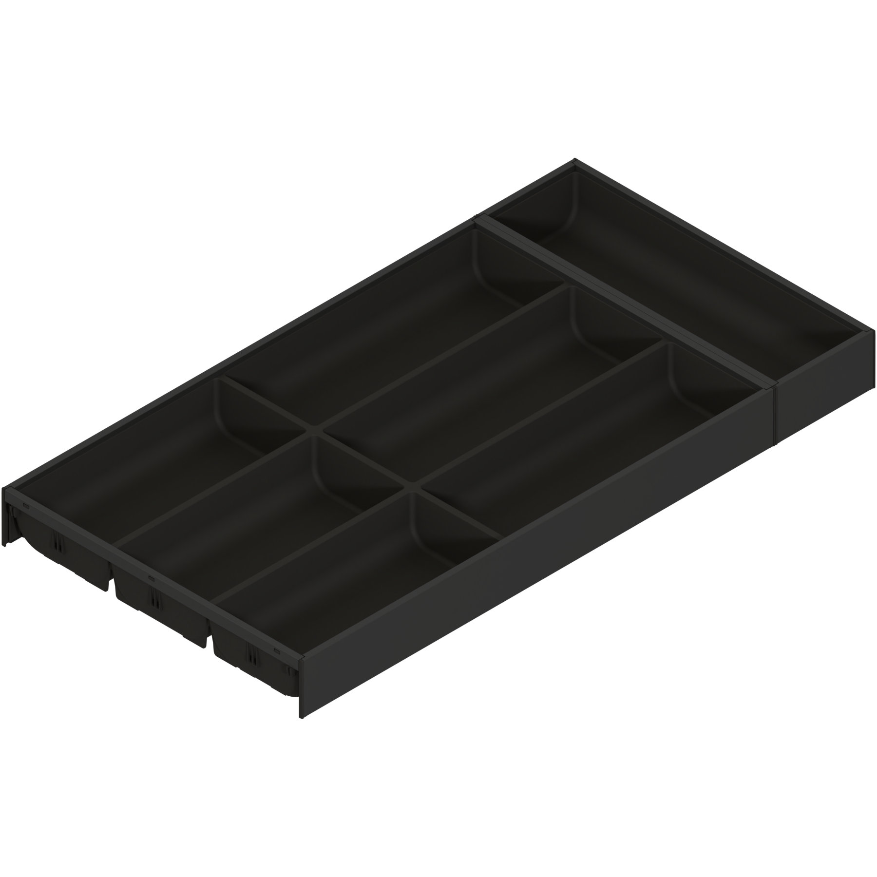 AMBIA-LINE  wkład na sztućce do szuflady standardowej, do LEGRABOX/MERIVOBOX, tworzywo sztuczne/stal, 7 przegródka na sztućce, dł.=600 mm, szerokość=300 mm, czarny mat