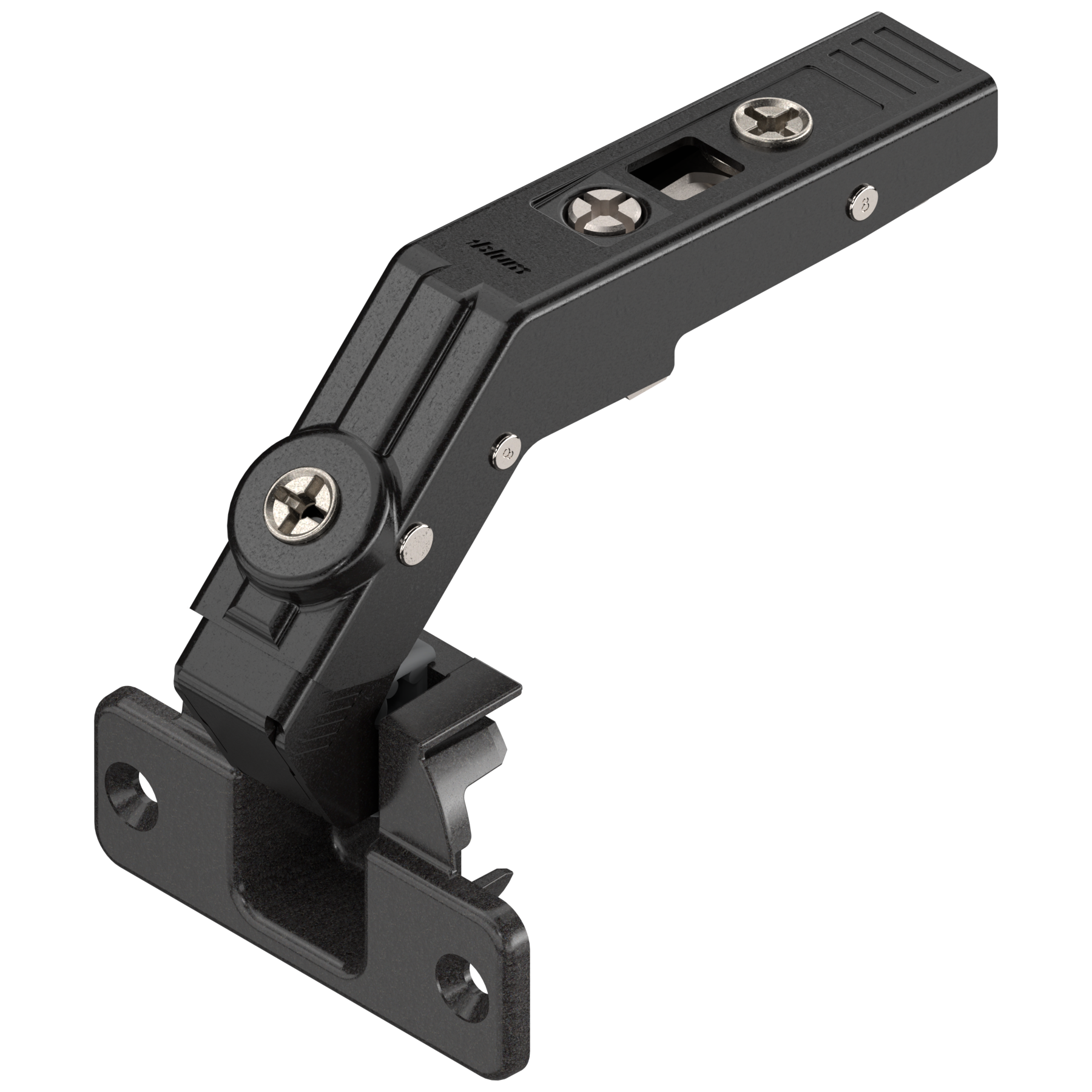 CLIP top zawias do drzwi składanych 60°, puszka: na wkręty, czarny