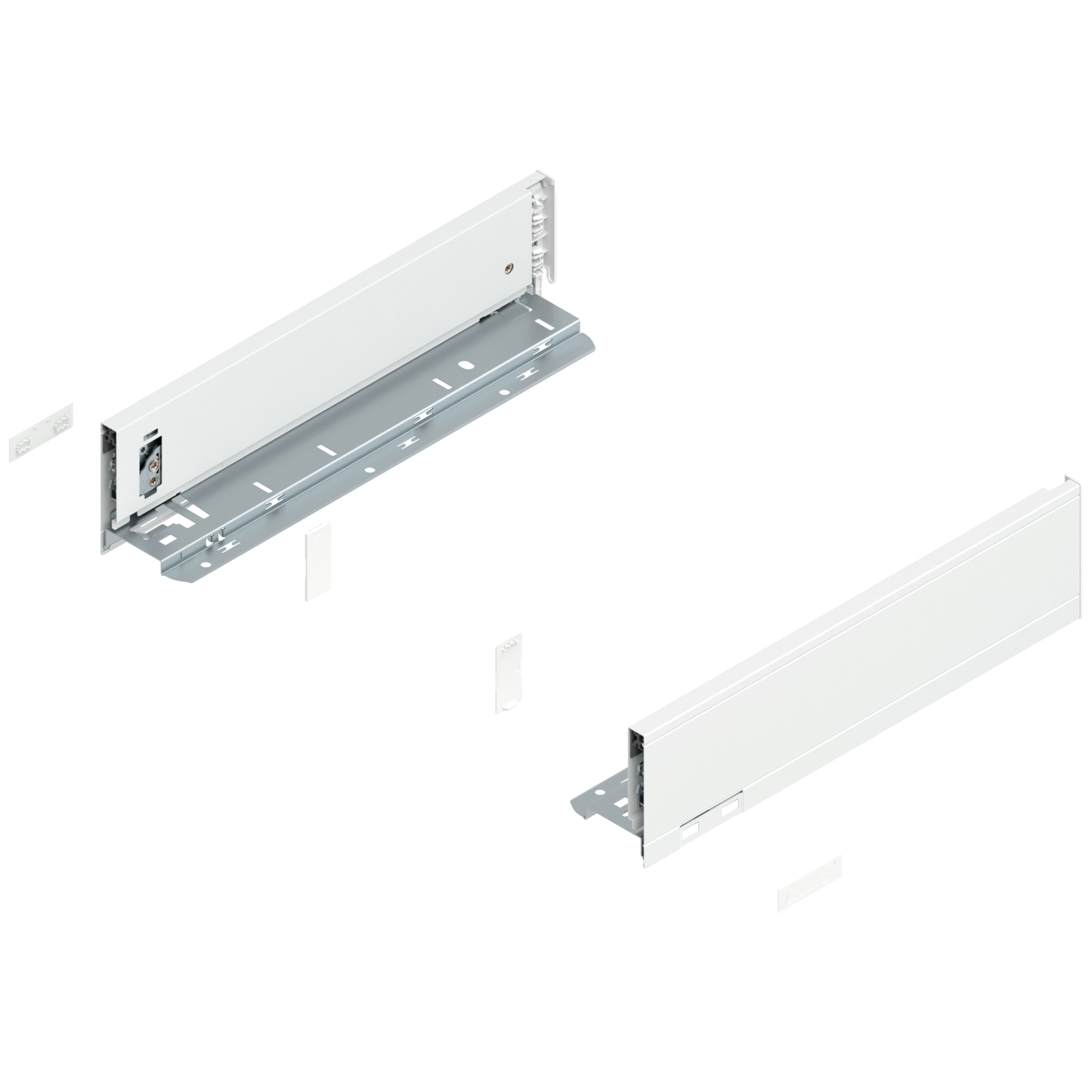 Bok szuflady LEGRABOX, wysokość M (90.5 mm), dł.=350 mm, lewy/prawy, do LEGRABOX pure, jedwabiście biały mat