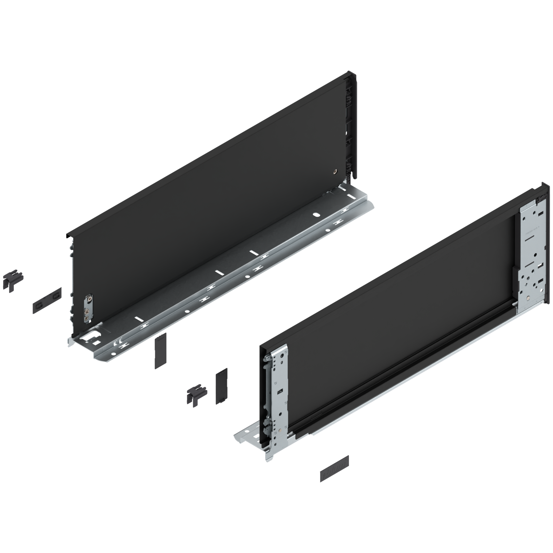 Bok szuflady LEGRABOX (za korpusem), wysokość C (177 mm), dł.=500 mm, lewy/prawy, do LEGRABOX pure, czarny mat