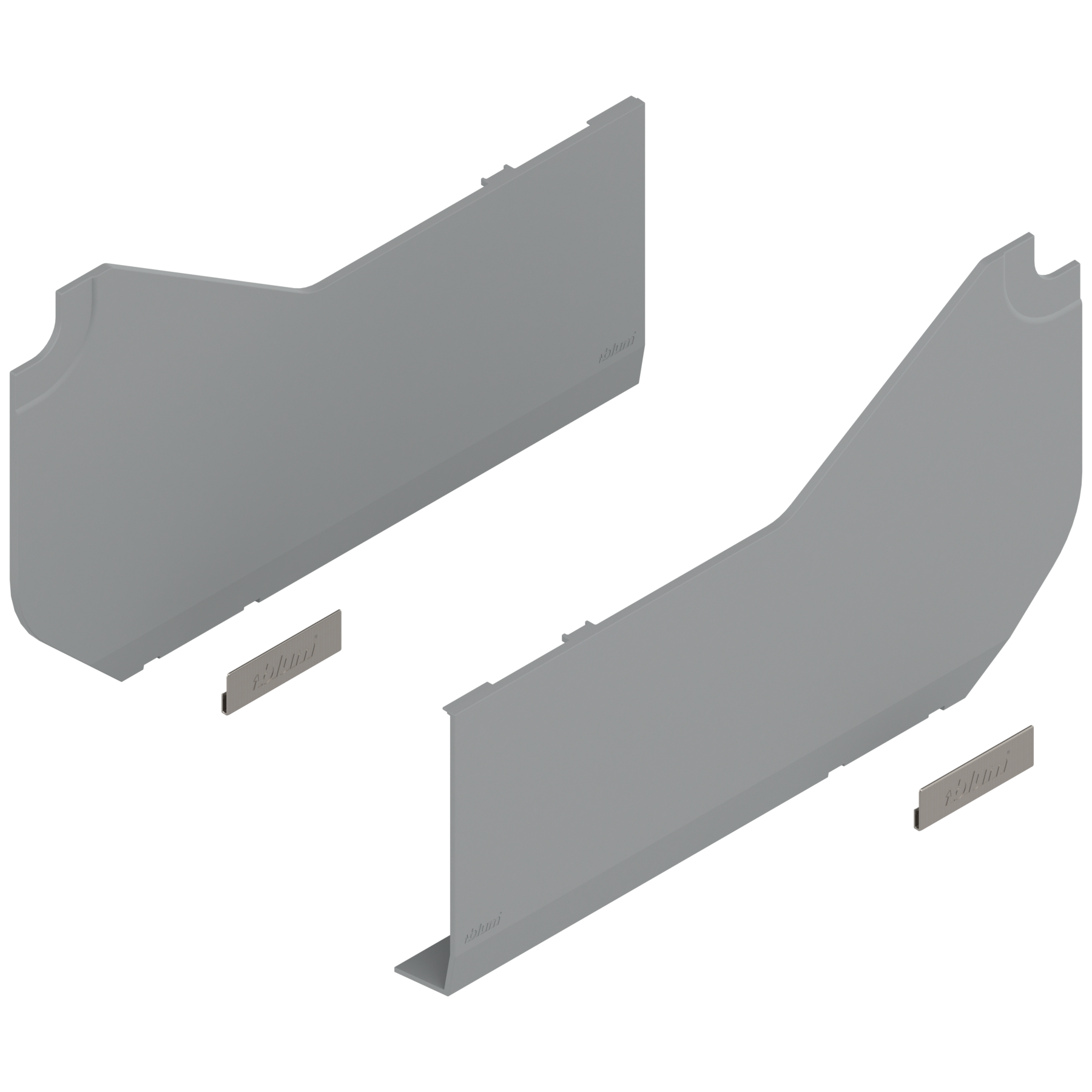 AVENTOS HL do frontów nad korpusem, Zaślepka duża,, lewa/prawa, jasnoszary/inox