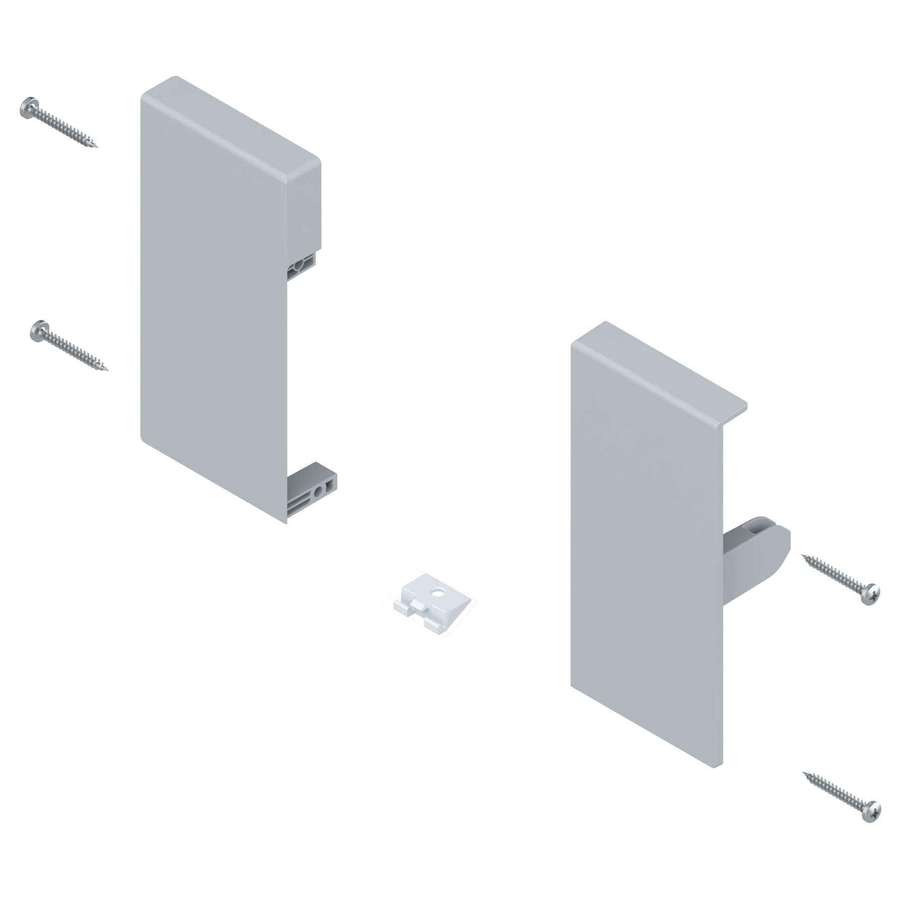 Mocowanie frontu TANDEMBOX , wys. K, do szuflady wewnętrznej, lewe/prawe, do TANDEMBOX antaro, jasnoszare