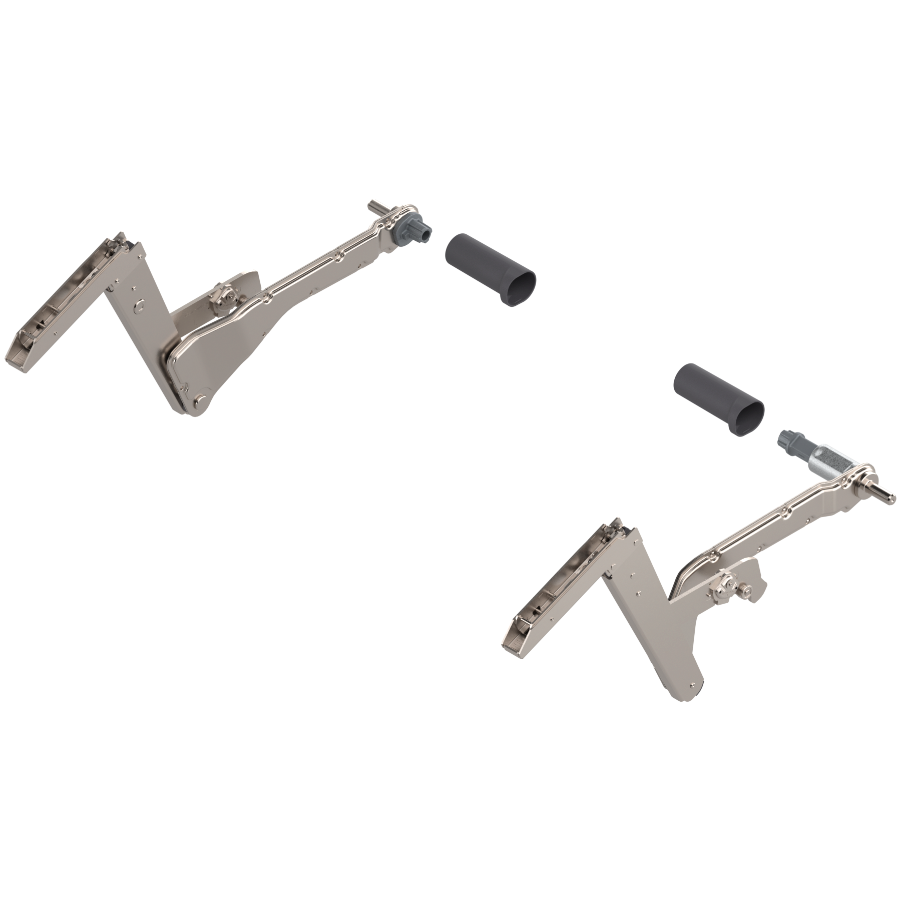 AVENTOS HS do frontów nachodzących, podnośnik (Zestaw), wys. korpusu=350-800 mm, lewy/prawy, niklowany