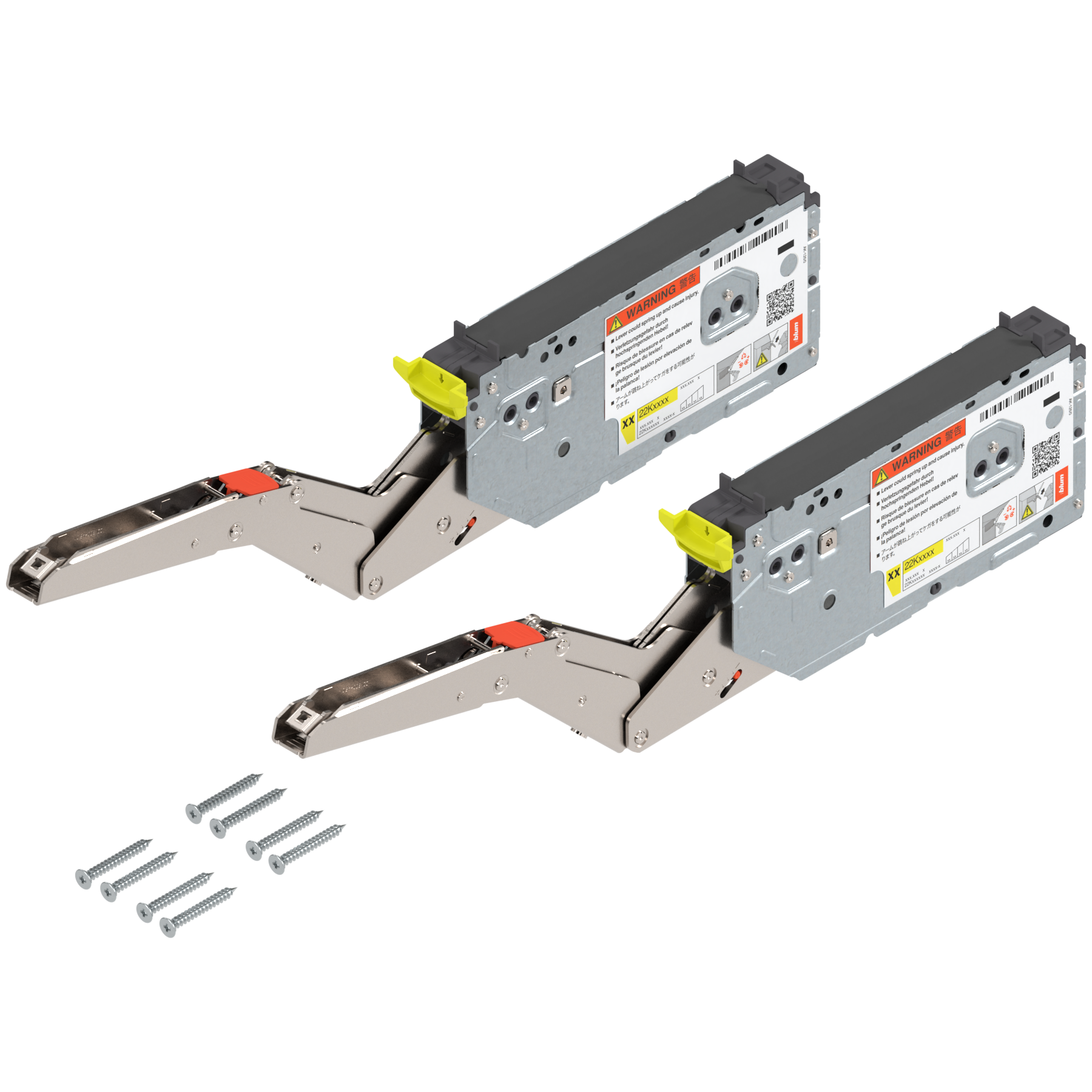 Front uchylny AVENTOS HK top, siłownik (Zestaw), współczynnik mocy=1730-5200 (przy 2 sztukach), do TIP-ON, cynkowana