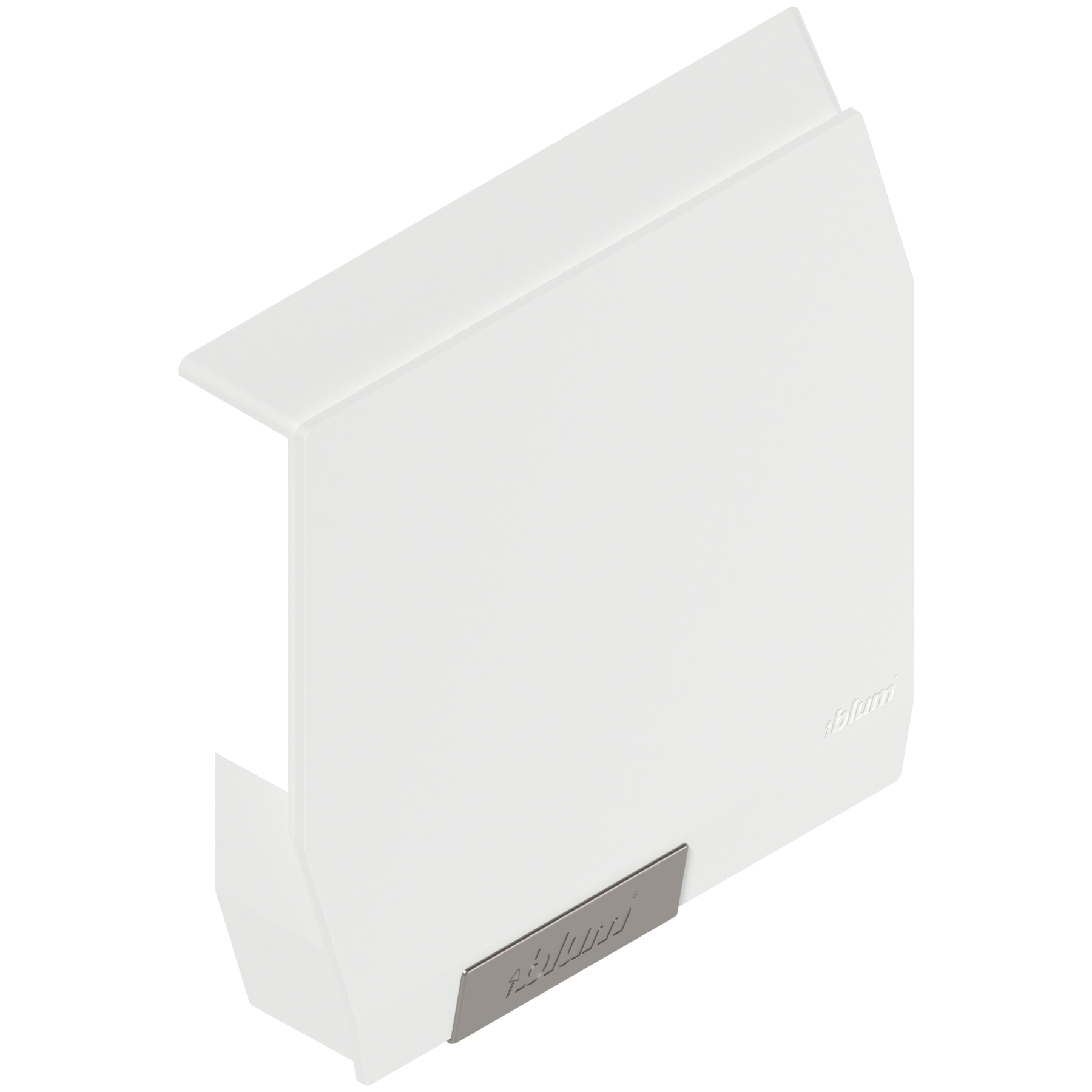 AVENTOS HK-S do małych frontów uchylnych, zaślepka, z zamontowaną małą zaślepką, lewa, jedwabiście biały/inox