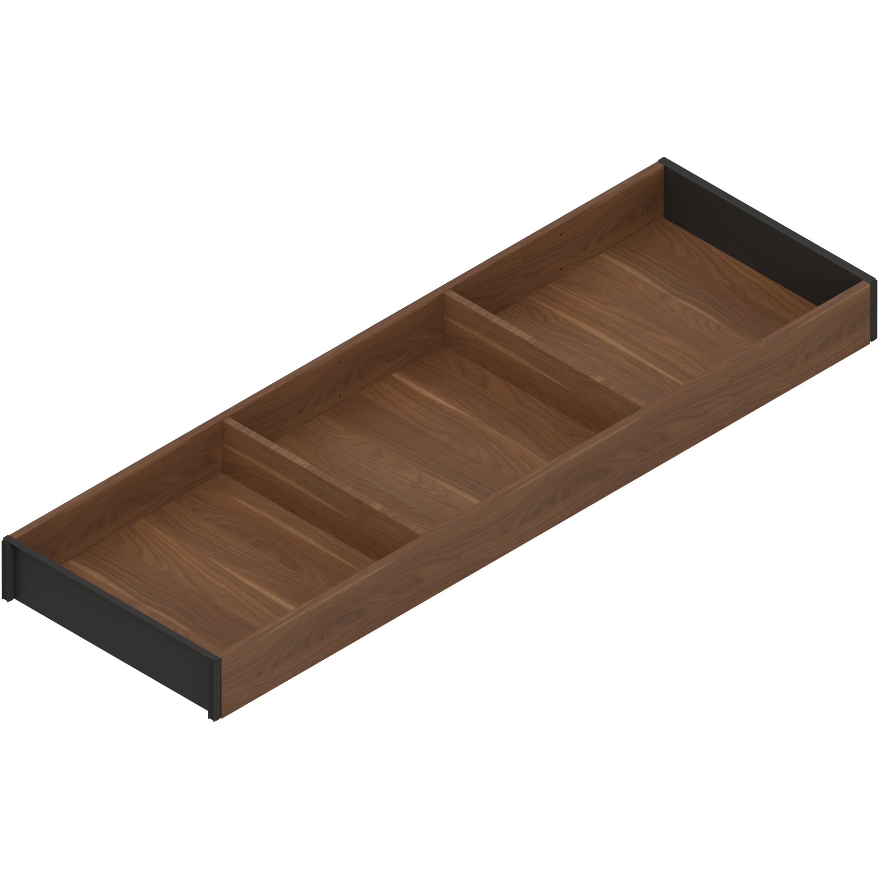AMBIA-LINE  ramki do szuflady standardowej, do LEGRABOX/MERIVOBOX, w opcji drewnopodobnej, dł.=650 mm, szerokość=200 mm, Orzec Tenn./czarny car