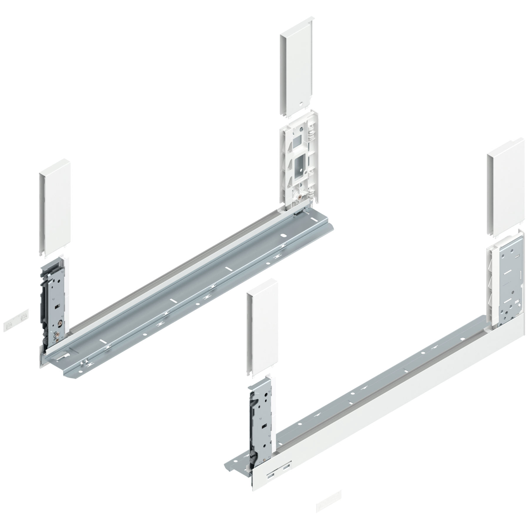 Bok szuflady LEGRABOX, wysokość C (177 mm), dł.=550 mm, lewy/prawy, do LEGRABOX free, jedwabiście biały mat