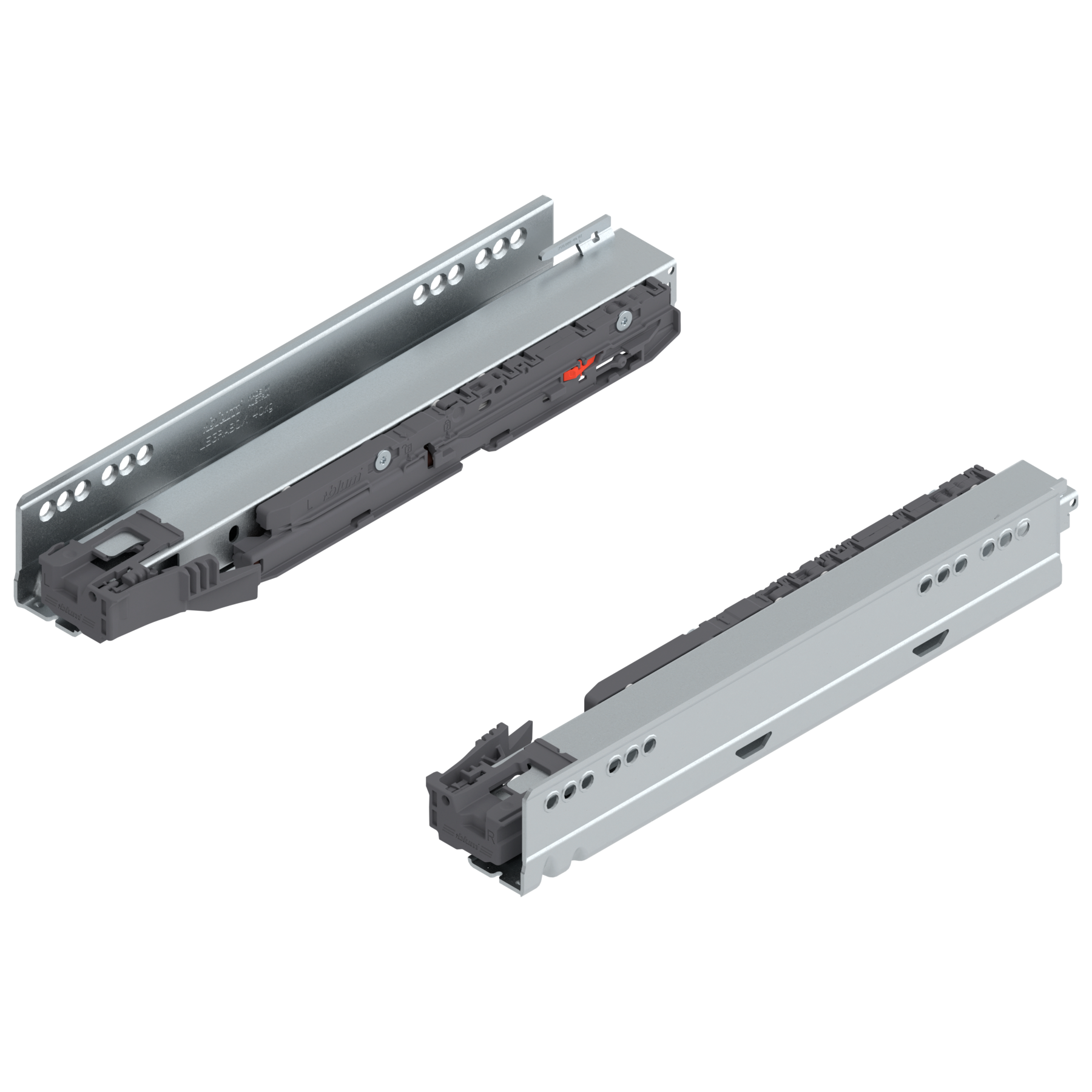 Prowadnica korpusu LEGRABOX z BLUMOTION S, pełny wysuw, 40 kg, dł.=300 mm, lewa/prawa, cynkowana