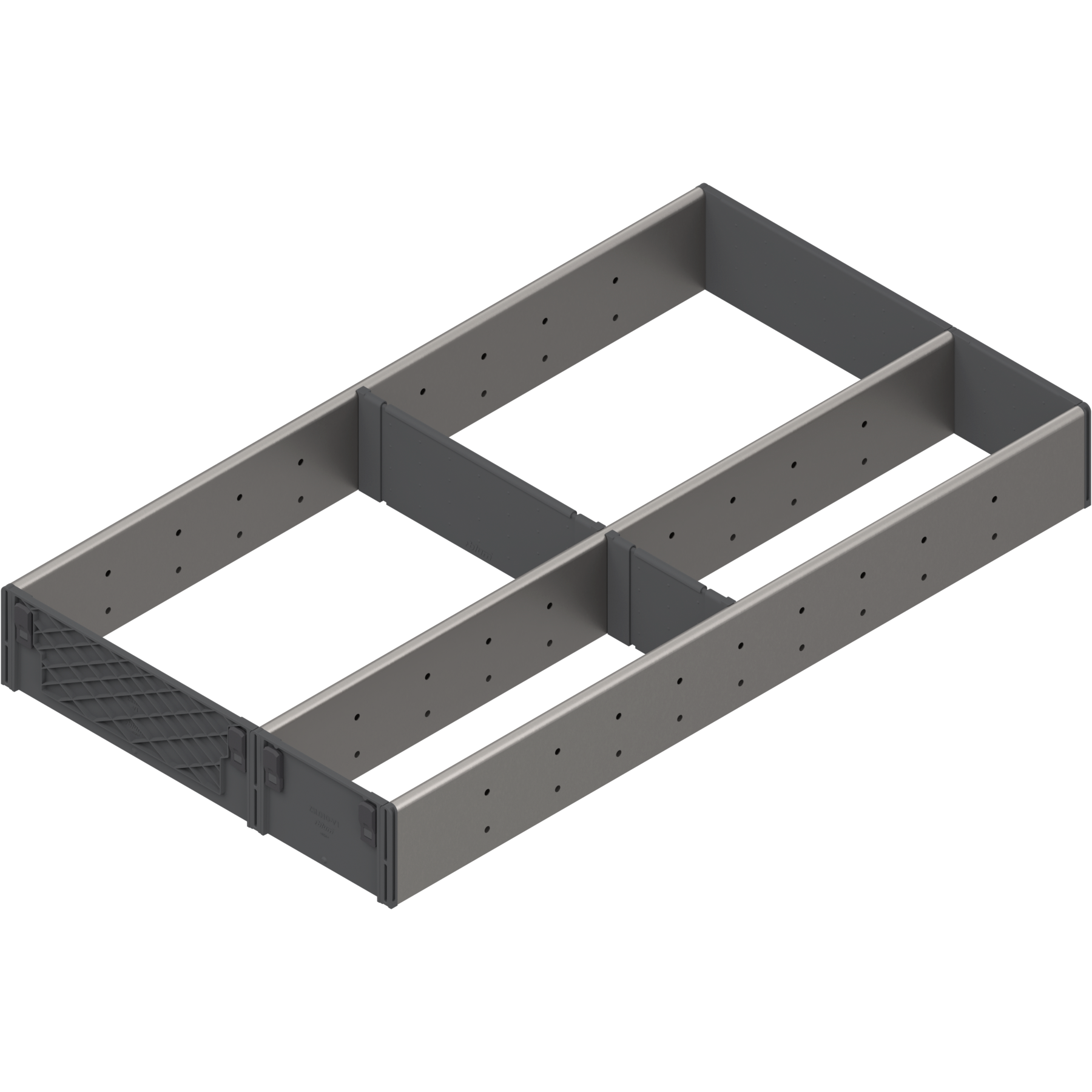ORGA-LINE wkład z przegródkami (częściowe wypełnienie), do szuflady standardowej TANDEMBOX, dł. NL=550 mm, szer. korpusu KB=1200 mm, szer.=291 mm, inox