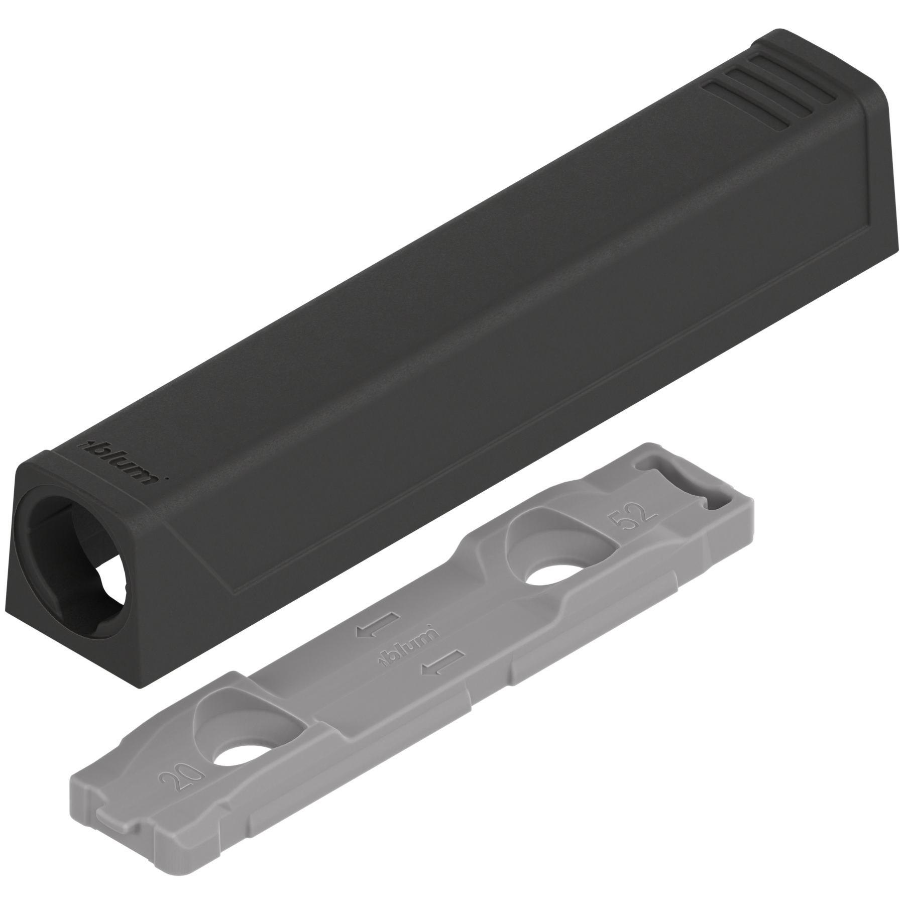 Adapter TIP-ON do drzwi, Wersja silniejsza, prosty, Wkręty, czarny carbon