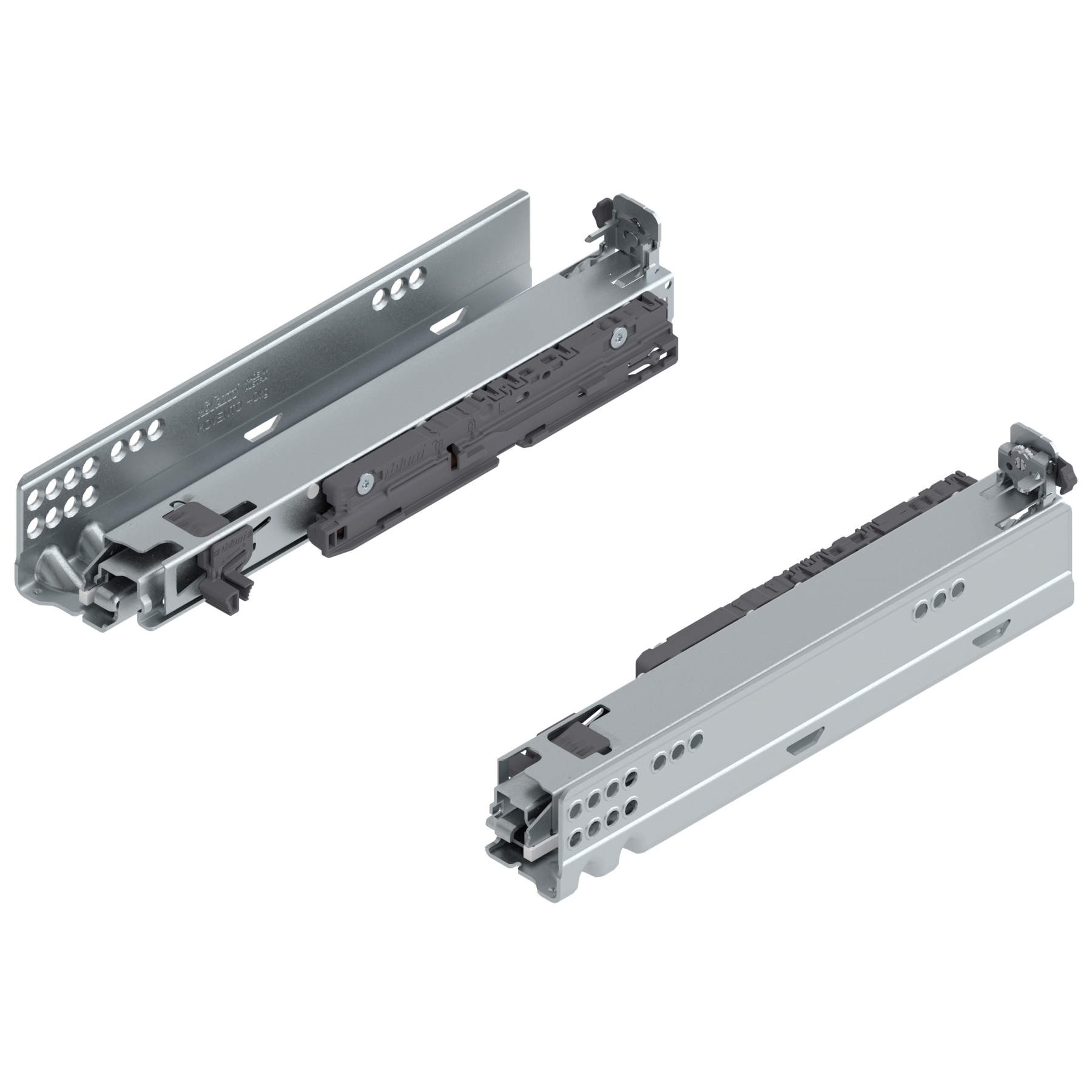 MOVENTO z BLUMOTION S, pełny wysuw, prowadnica, 40 kg, dł.=270 mm, wymaga sprzęgła, lewa/prawa, cynkowana