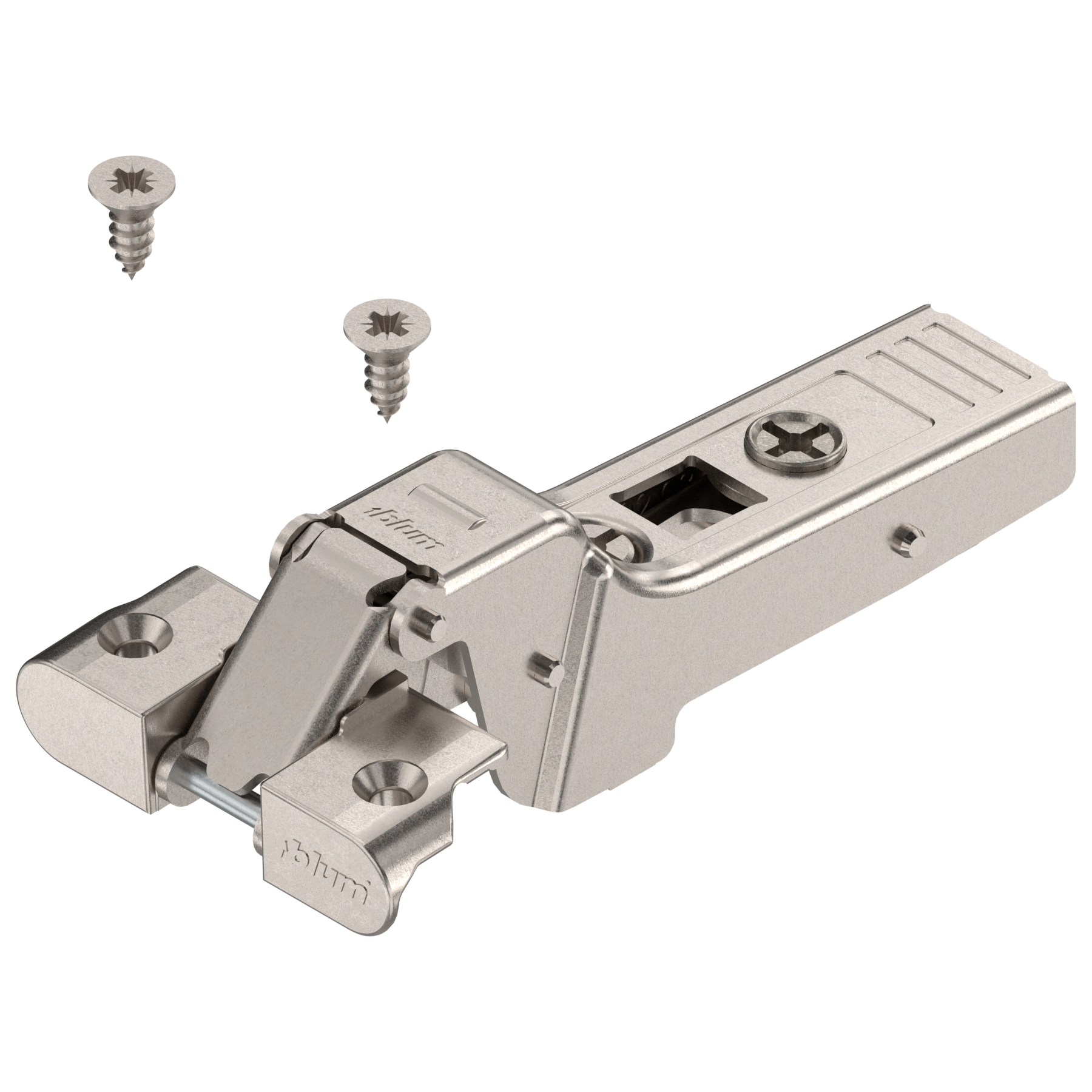 CLIP top zawias do ram alumin. 95°, Drzwi bliźniacze, puszka: na wkręty, (zawias zamknięty), niklowany