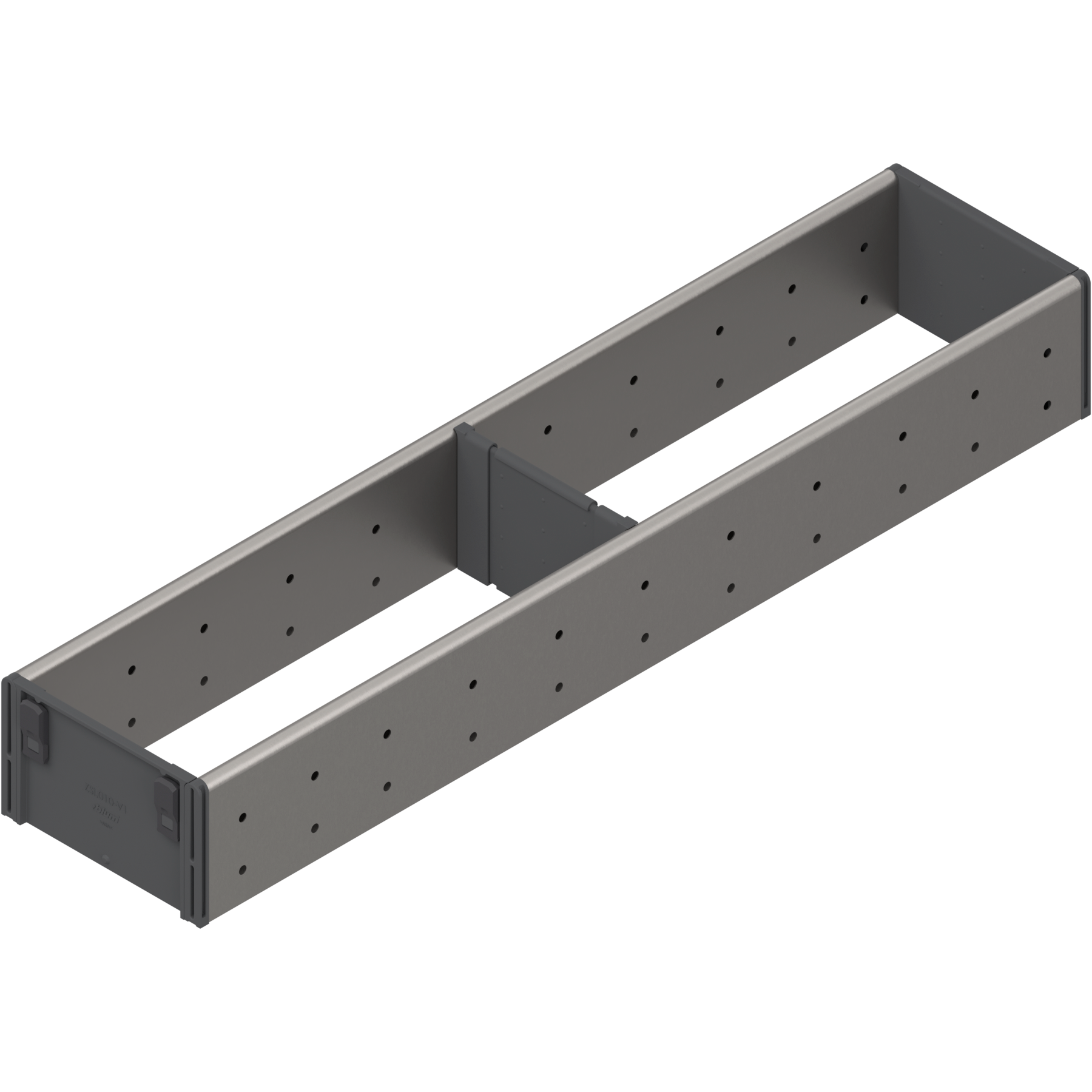 ORGA-LINE wkład z przegródkami (częściowe wypełnienie), do szuflady standardowej TANDEMBOX, dł. NL=500 mm, szer.=105 mm, inox