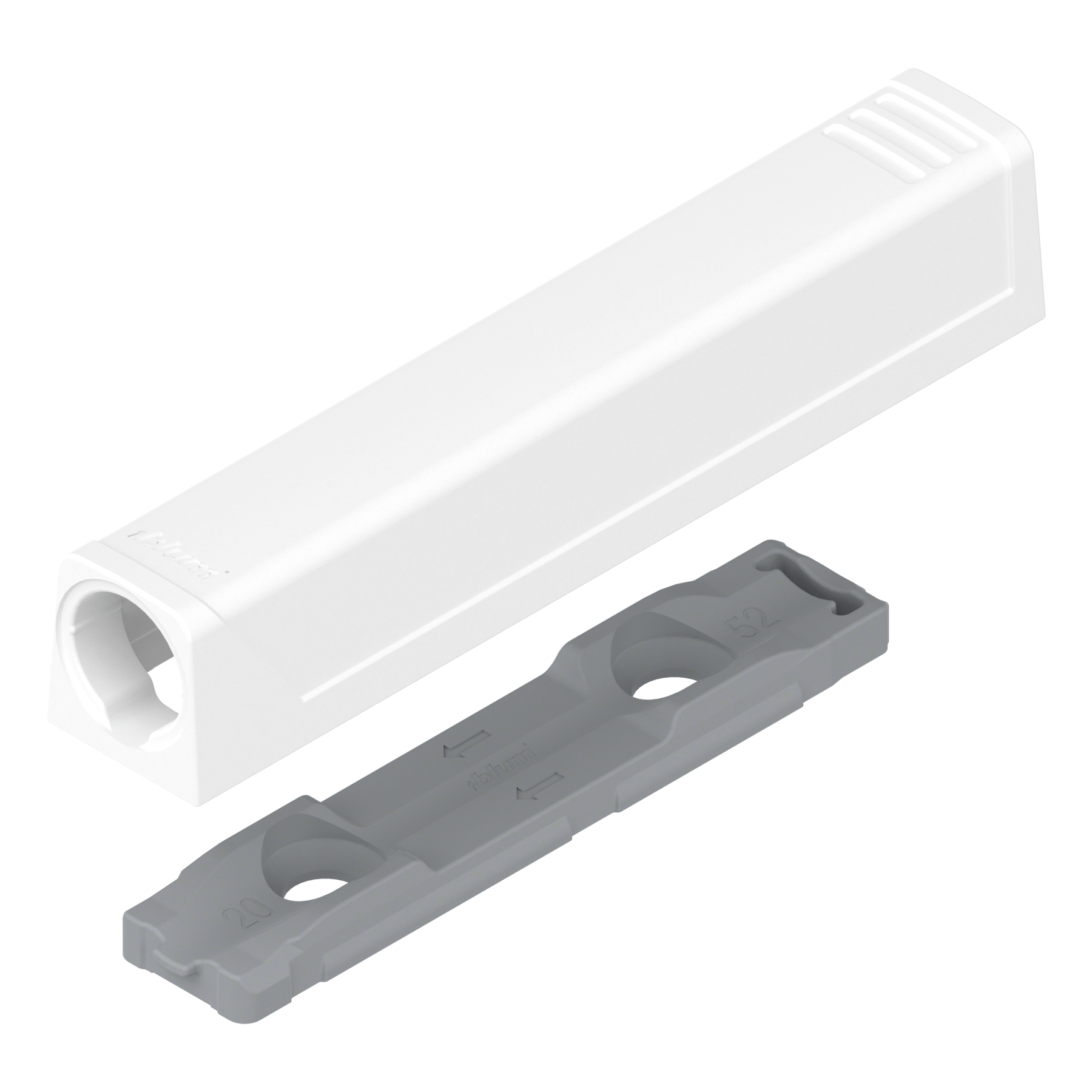 Adapter TIP-ON do drzwi, Wersja silniejsza, prosty, Wkręty, biała