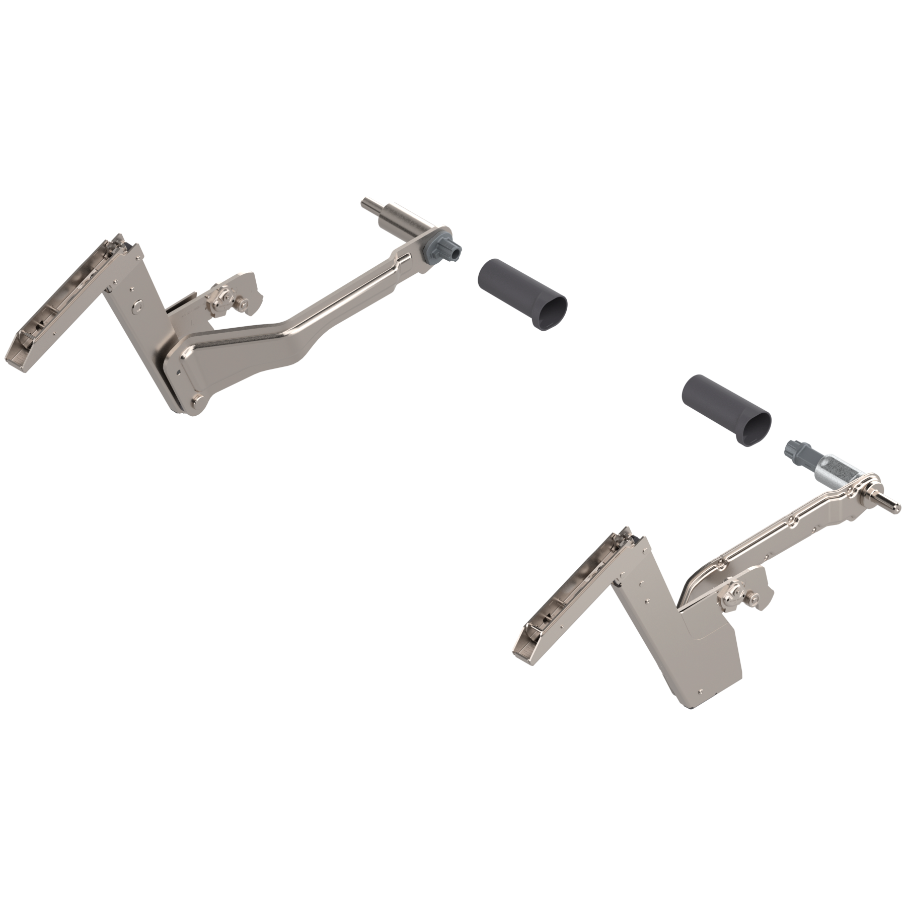 AVENTOS HS Front nachodzący ponad korpus, podnośnik (Zestaw), wys. korpusu=350-800 mm, lewy/prawy, do SERVO-DRIVE, niklowany