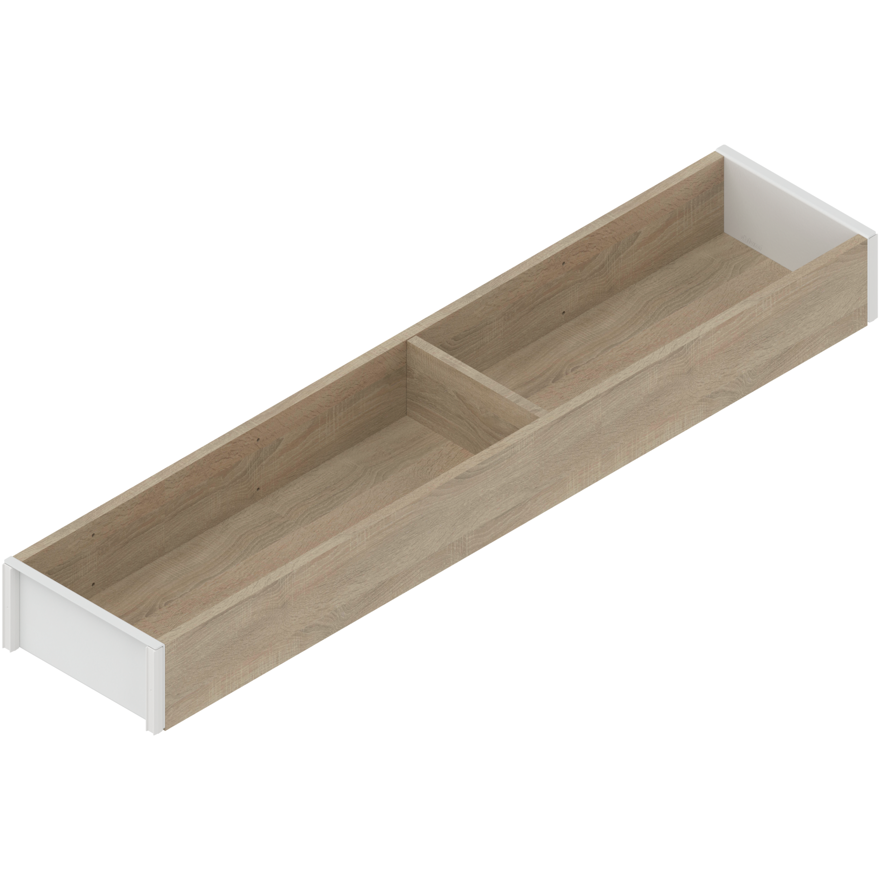 AMBIA-LINE  ramki do szuflady standardowej, do LEGRABOX/MERIVOBOX, w opcji drewnopodobnej, dł.=500 mm, szerokość=100 mm, Dąb Bard./jedwab.biały