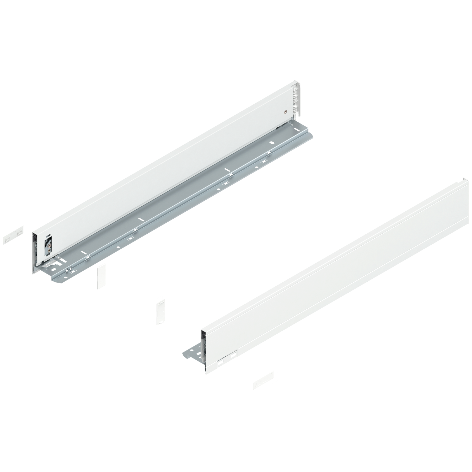 Bok szuflady LEGRABOX, wysokość M (90.5 mm), dł.=650 mm, lewy/prawy, do LEGRABOX pure, jedwabiście biały mat
