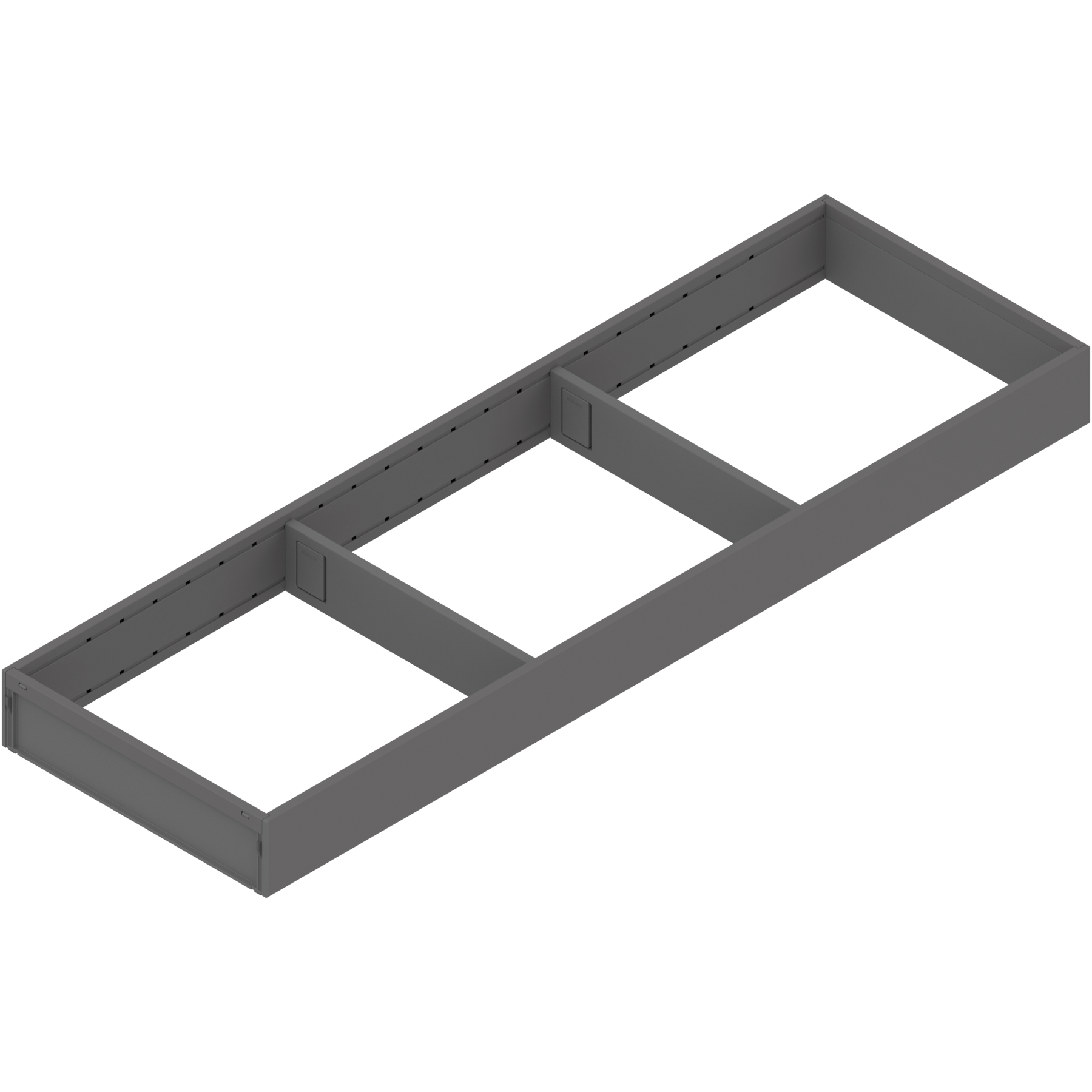 AMBIA-LINE  ramki do szuflady standardowej, do LEGRABOX/MERIVOBOX, stal, dł.=650 mm, szerokość=200 mm, antracyt mat