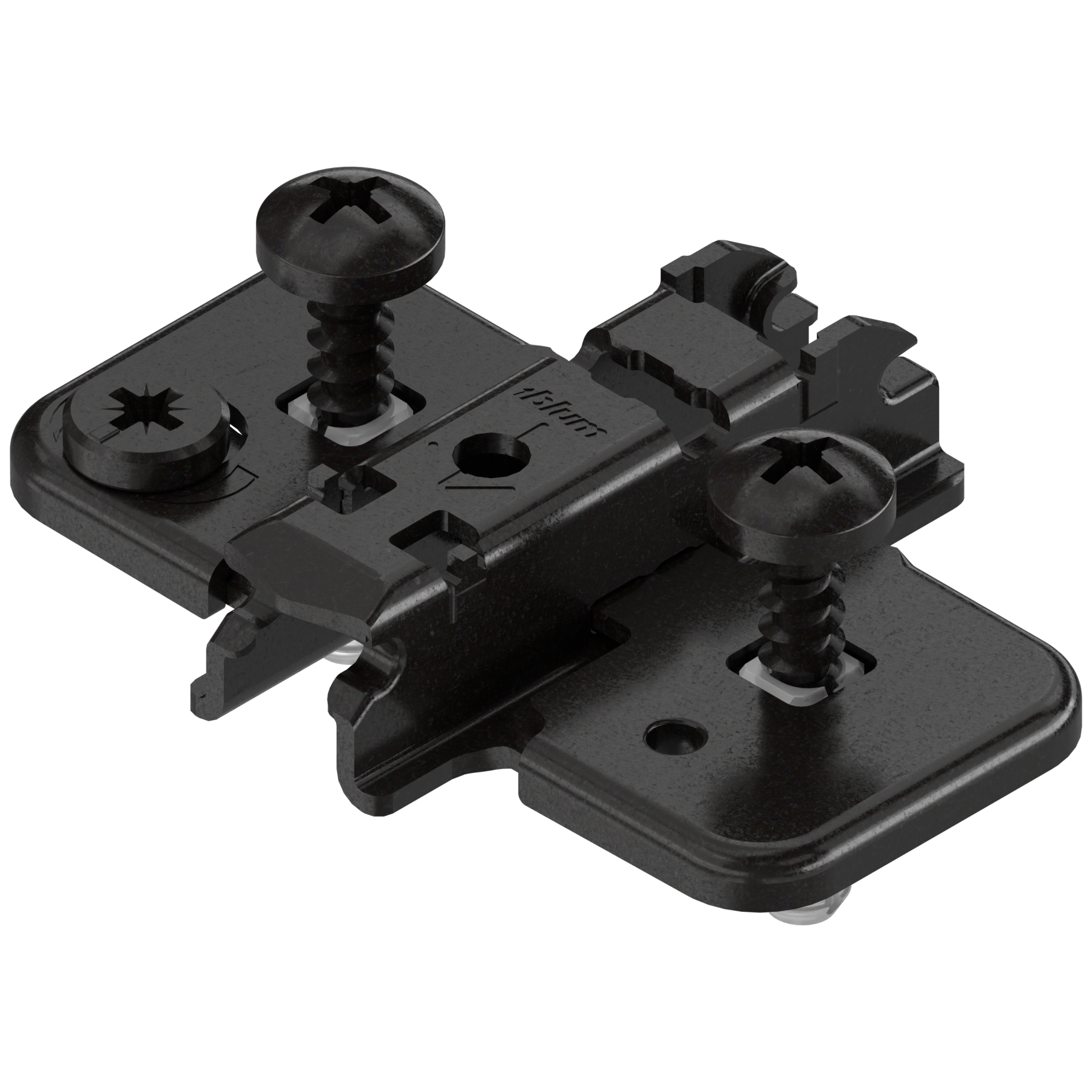 CLIP prowadnik, krzyżakowy, 3 mm, Stal, EXPANDO (zamont. specj. wkręty z kołkiem rozporowym), RW: mimośród, czarny