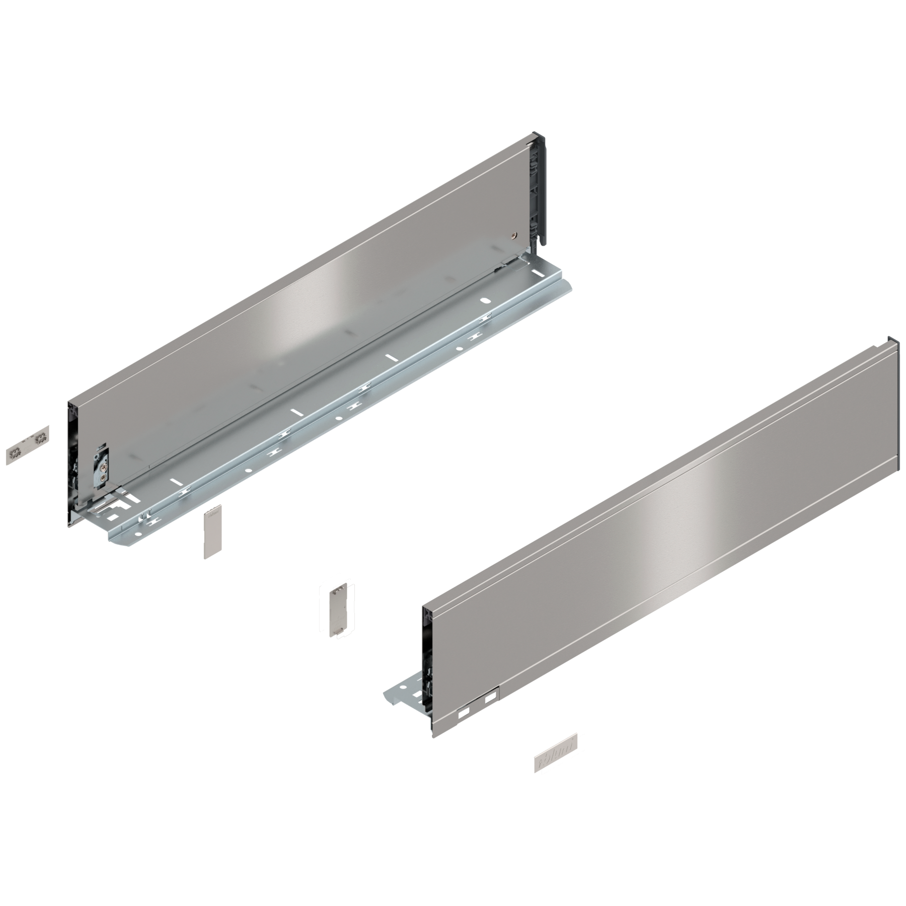Bok szuflady LEGRABOX, wysokość K (128.5 mm), dł.=550 mm, lewy/prawy, do LEGRABOX pure, inox-szczotk.-lakier.