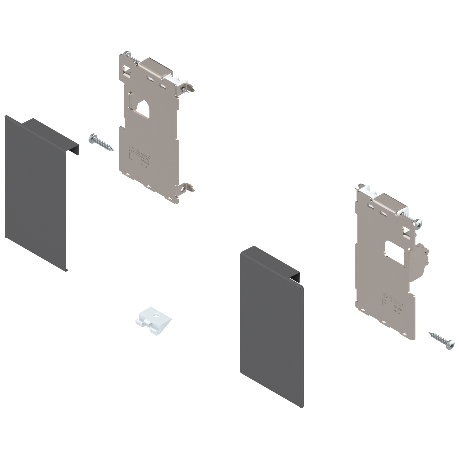 Mocowanie frontu LEGRABOX , zamontowany na wkręt do listwy dystansowej, do szuflady wewnętrznej, lewe/prawe, do LEGRABOX pure, antracyt mat
